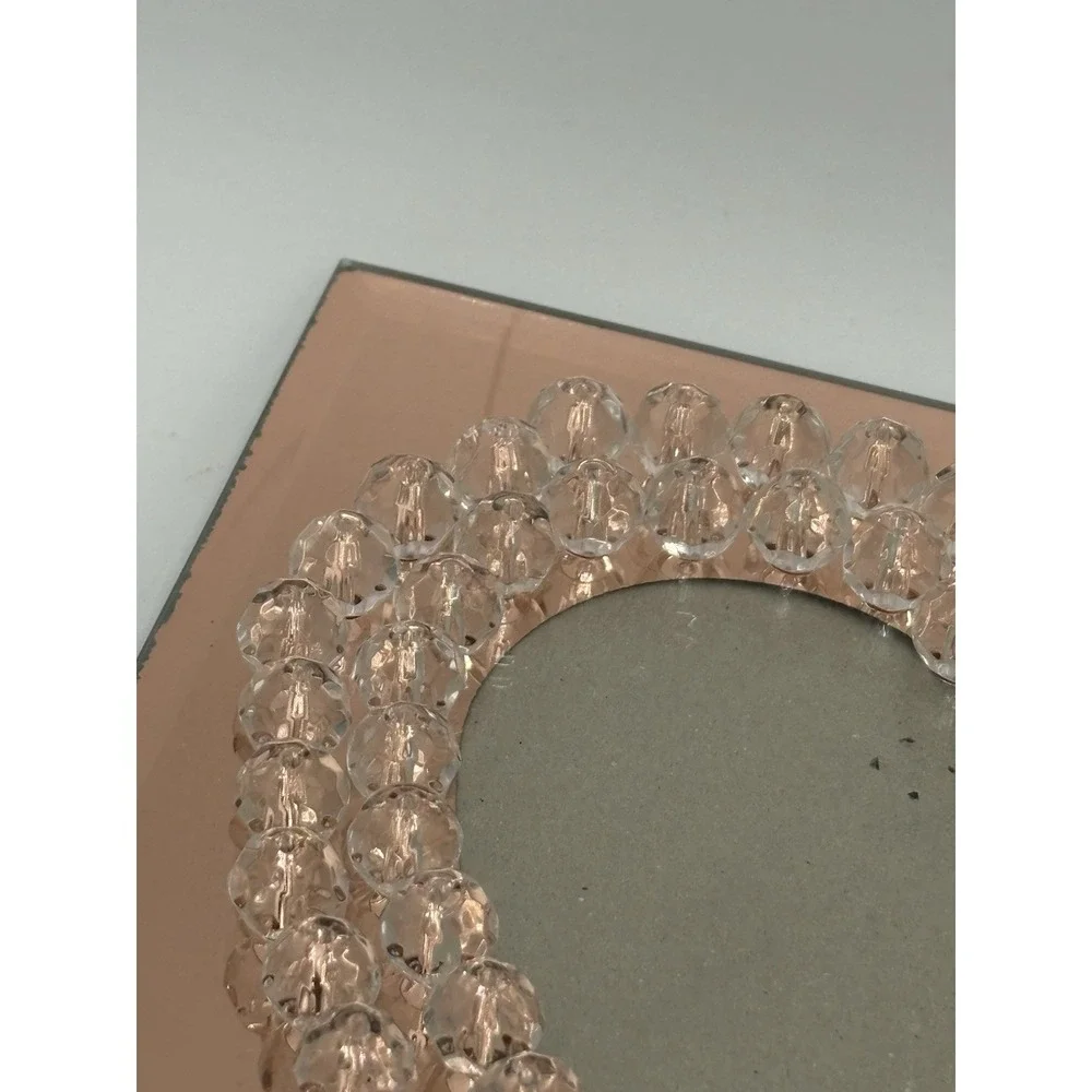 Nanette Lepore Rose Gold Mirrored Heart‎ Frame Clear Beads Valentine Decor